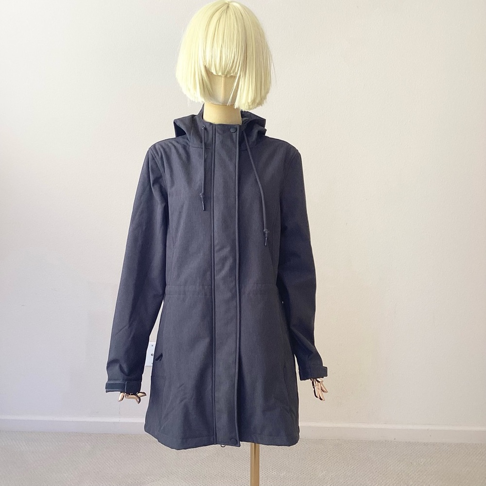 Outdoor Ventures  Dark Grey Water Proof Hooded Rain Jacket NEW SZ M